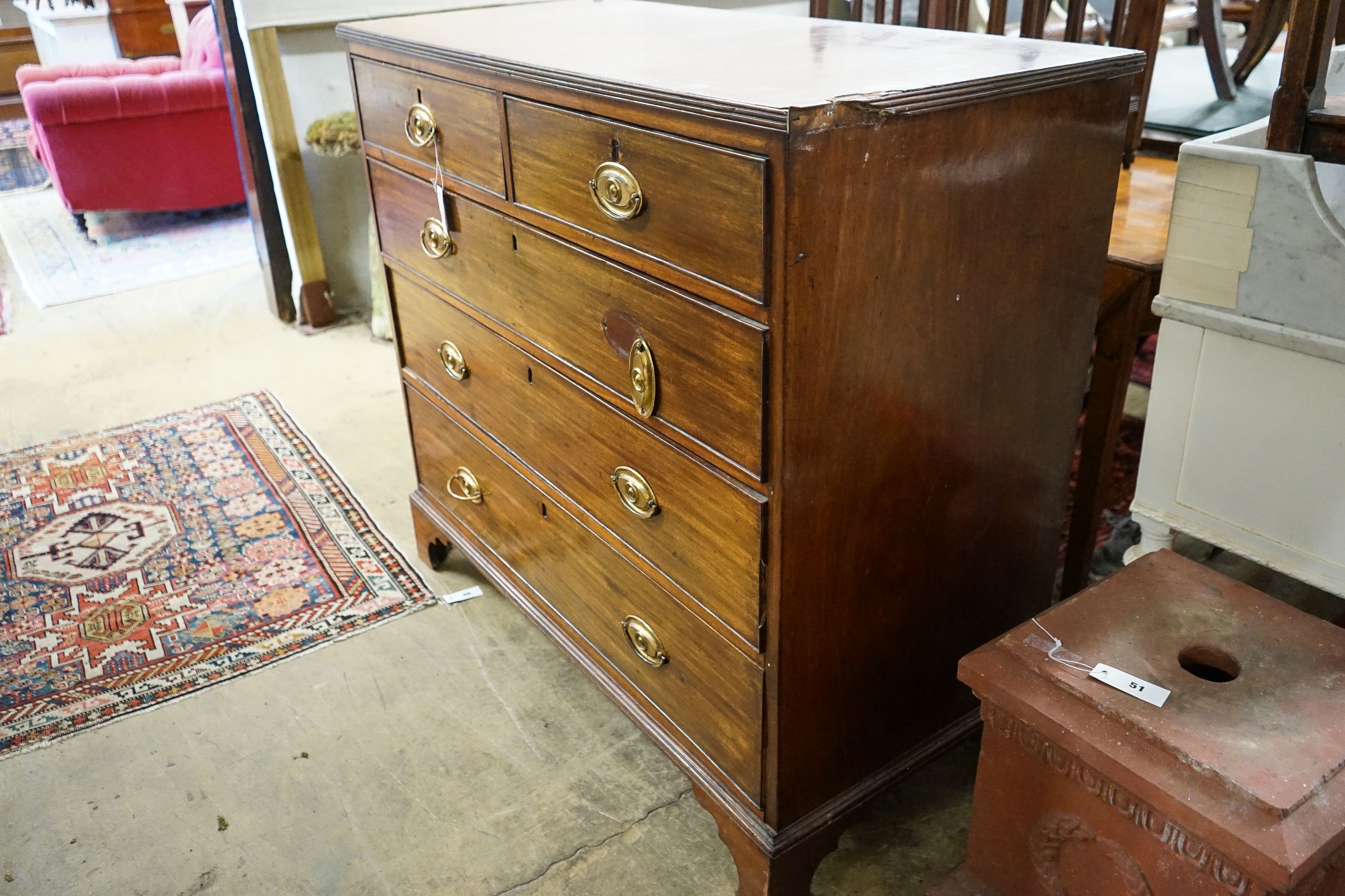 A George IV mahogany chest, width 110cm, depth 51cm, height 101cm